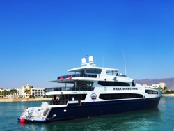 Oman Scuba Diving Holiday. Luxury Oman Aggressor Liveaboard. Rear View.